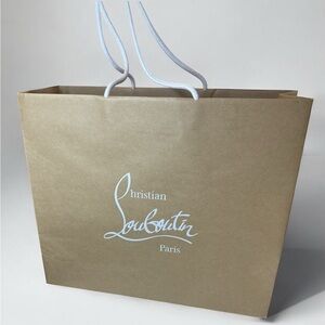 👜 Christian Louboutin Paris Boutique Shopping Bag | Gold Logo Bag | Authentic